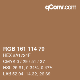 Farbcode: RGB 161 114 79 | qconv.com