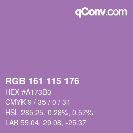 Color code: RGB 161 115 176 | qconv.com