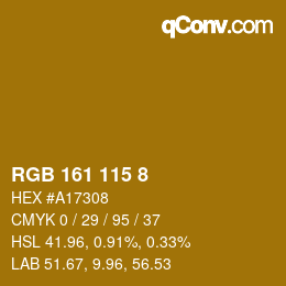 Color code: RGB 161 115 8 | qconv.com