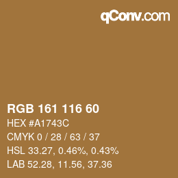 カラーコード: RGB 161 116 60 | qconv.com