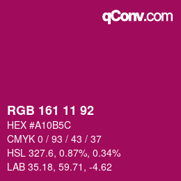 Color code: RGB 161 11 92 | qconv.com
