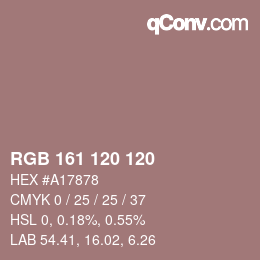 Color code: RGB 161 120 120 | qconv.com