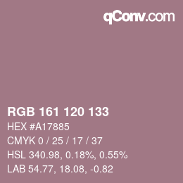 カラーコード: RGB 161 120 133 | qconv.com