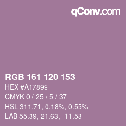 Color code: RGB 161 120 153 | qconv.com