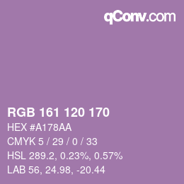 カラーコード: RGB 161 120 170 | qconv.com