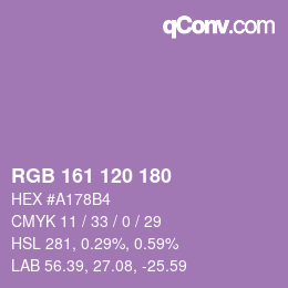 カラーコード: RGB 161 120 180 | qconv.com