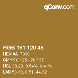 カラーコード: RGB 161 120 48 | qconv.com
