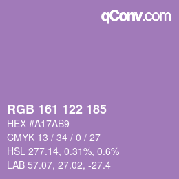 カラーコード: RGB 161 122 185 | qconv.com