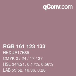 Color code: RGB 161 123 133 | qconv.com