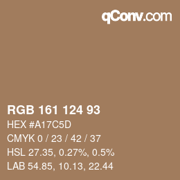 Farbcode: RGB 161 124 93 | qconv.com