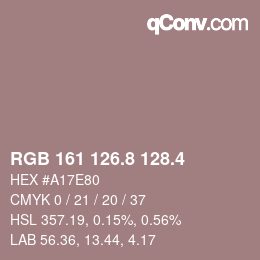 カラーコード: RGB 161 126.8 128.4 | qconv.com