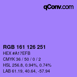 カラーコード: RGB 161 126 251 | qconv.com