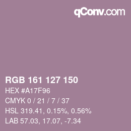 Color code: RGB 161 127 150 | qconv.com