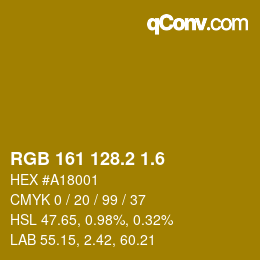 カラーコード: RGB 161 128.2 1.6 | qconv.com
