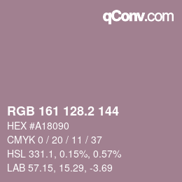 カラーコード: RGB 161 128.2 144 | qconv.com