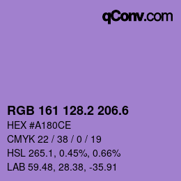 カラーコード: RGB 161 128.2 206.6 | qconv.com