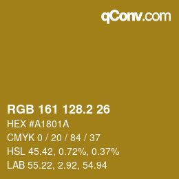 カラーコード: RGB 161 128.2 26 | qconv.com