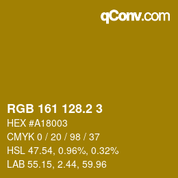 カラーコード: RGB 161 128.2 3 | qconv.com