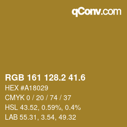 カラーコード: RGB 161 128.2 41.6 | qconv.com