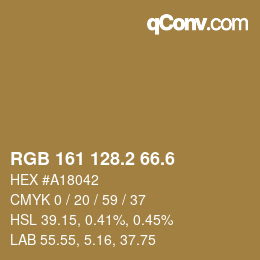 カラーコード: RGB 161 128.2 66.6 | qconv.com
