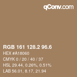 カラーコード: RGB 161 128.2 96.6 | qconv.com