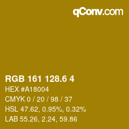 カラーコード: RGB 161 128.6 4 | qconv.com