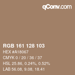 カラーコード: RGB 161 128 103 | qconv.com
