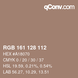 Code couleur: RGB 161 128 112 | qconv.com