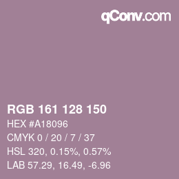 カラーコード: RGB 161 128 150 | qconv.com