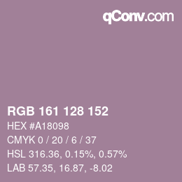 カラーコード: RGB 161 128 152 | qconv.com