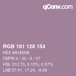 カラーコード: RGB 161 128 154 | qconv.com