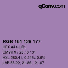 Color code: RGB 161 128 177 | qconv.com