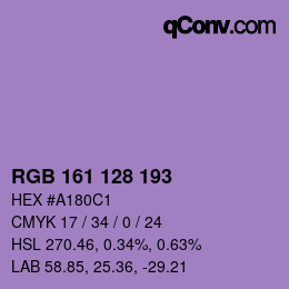 Code couleur: RGB 161 128 193 | qconv.com