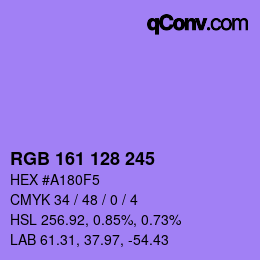 カラーコード: RGB 161 128 245 | qconv.com