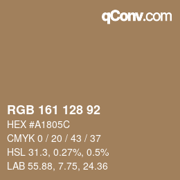 カラーコード: RGB 161 128 92 | qconv.com