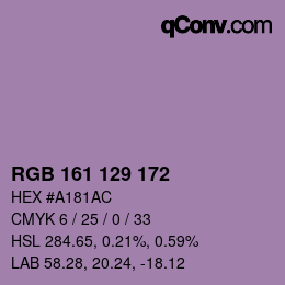颜色代码: RGB 161 129 172 | qconv.com