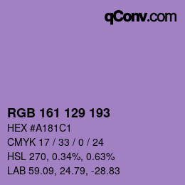 Código de color: RGB 161 129 193 | qconv.com