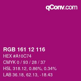 Color code: RGB 161 12 116 | qconv.com