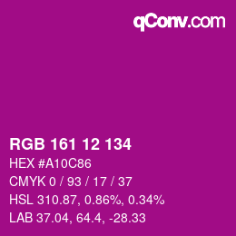 Color code: RGB 161 12 134 | qconv.com