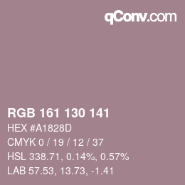 Color code: RGB 161 130 141 | qconv.com