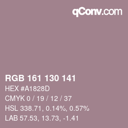 Código de color: RGB 161 130 141 | qconv.com
