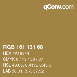 颜色代码: RGB 161 131 68 | qconv.com