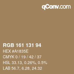 Farbcode: RGB 161 131 94 | qconv.com