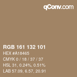 Farbcode: RGB 161 132 101 | qconv.com