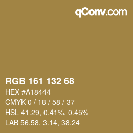 Farbcode: RGB 161 132 68 | qconv.com