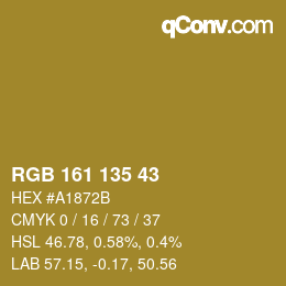 Color code: RGB 161 135 43 | qconv.com