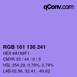 Color code: RGB 161 136 241 | qconv.com