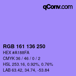 Color code: RGB 161 136 250 | qconv.com