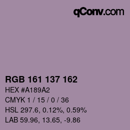 カラーコード: RGB 161 137 162 | qconv.com