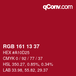 カラーコード: RGB 161 13 37 | qconv.com